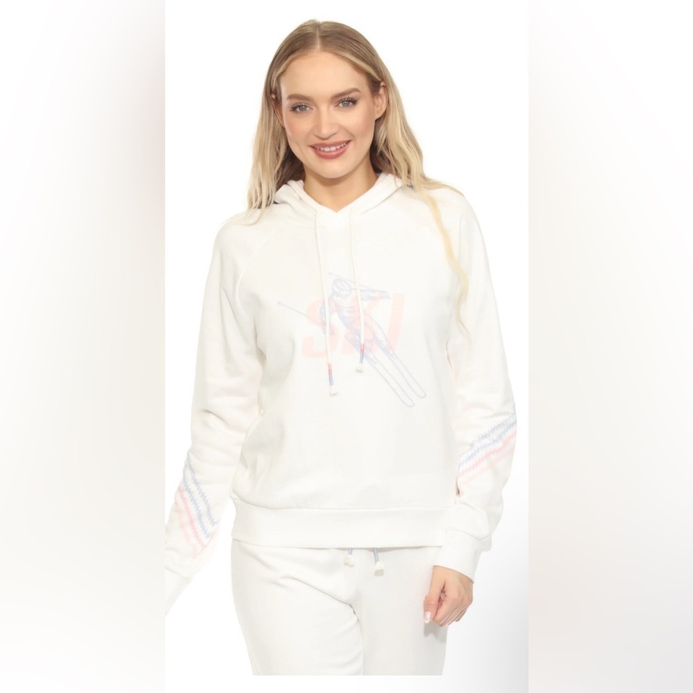 PJ Salvage Mountain Bound Ski Hoodie & Jogger Set Women’s White Pastel Size XL - Picture 3 of 6